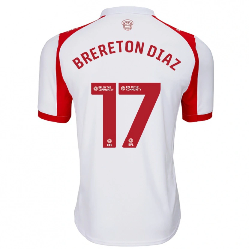 Danxen Mujer Camiseta Ben Brereton Díaz #17 Blanco Rojo 1ª Equipación 2025/26 La Camisa