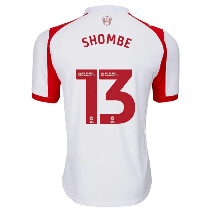 Danxen Mujer Camiseta Khiani Shombe #13 Blanco Rojo 1ª Equipación 2025/26 La Camisa