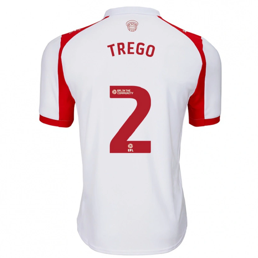 Danxen Mujer Camiseta Dexter Trego #2 Blanco Rojo 1ª Equipación 2025/26 La Camisa