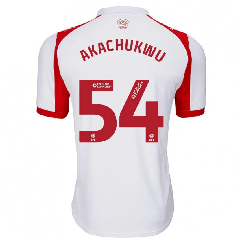 Danxen Mujer Camiseta Romeo Akachukwu #54 Blanco Rojo 1ª Equipación 2025/26 La Camisa