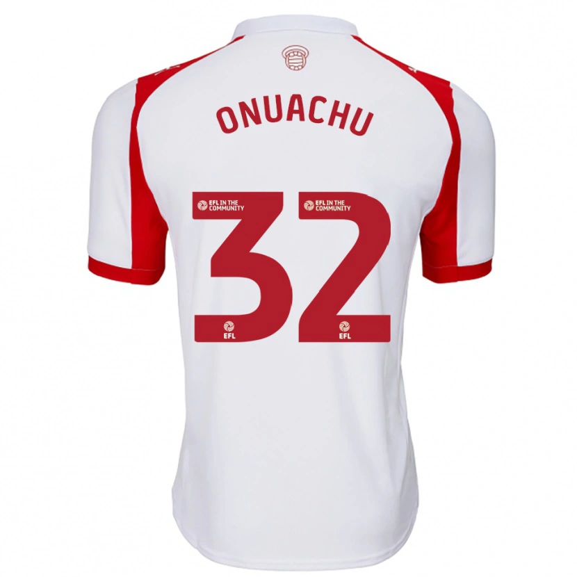 Danxen Mujer Camiseta Paul Onuachu #32 Blanco Rojo 1ª Equipación 2025/26 La Camisa
