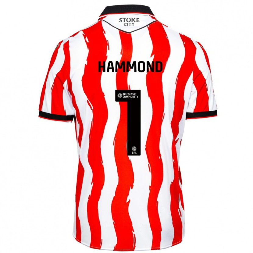 Danxen Mujer Camiseta Alek Hammond #1 Blanco Rojo 1ª Equipación 2025/26 La Camisa