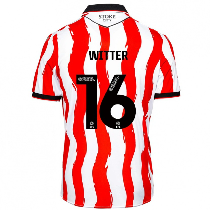 Danxen Mujer Camiseta Deandre Witter #16 Blanco Rojo 1ª Equipación 2025/26 La Camisa