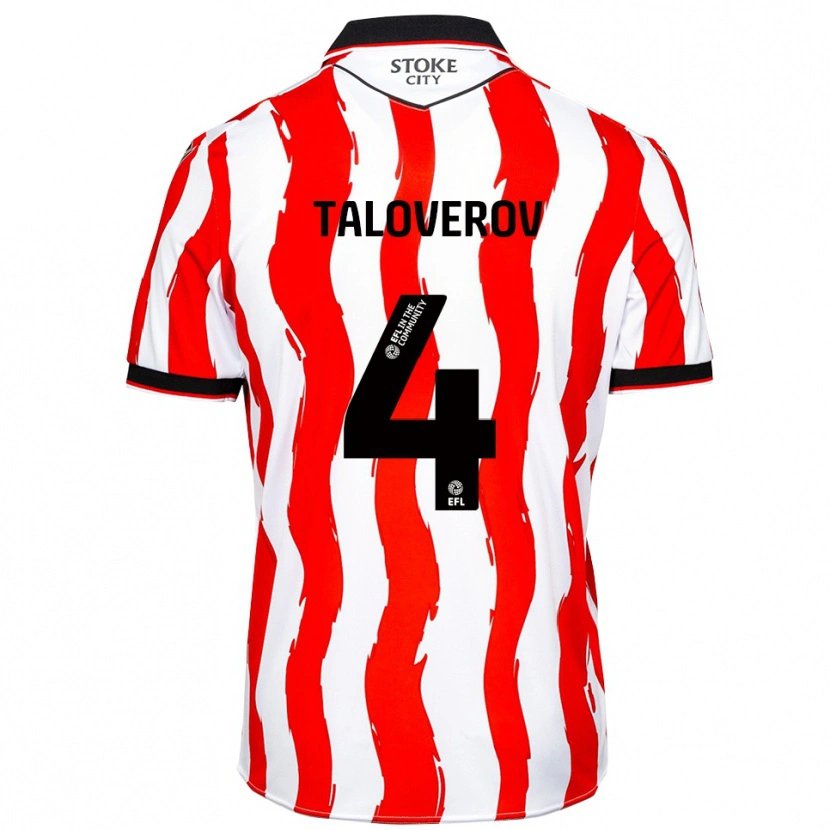 Danxen Mujer Camiseta Maksym Taloverov #4 Blanco Rojo 1ª Equipación 2025/26 La Camisa