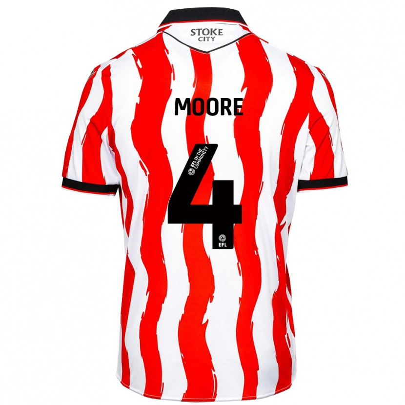 Danxen Mujer Camiseta Sidney Moore #4 Blanco Rojo 1ª Equipación 2025/26 La Camisa