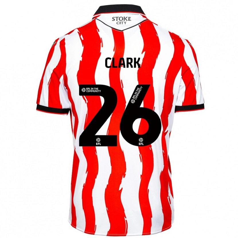 Danxen Mujer Camiseta Ciaran Clark #26 Blanco Rojo 1ª Equipación 2025/26 La Camisa