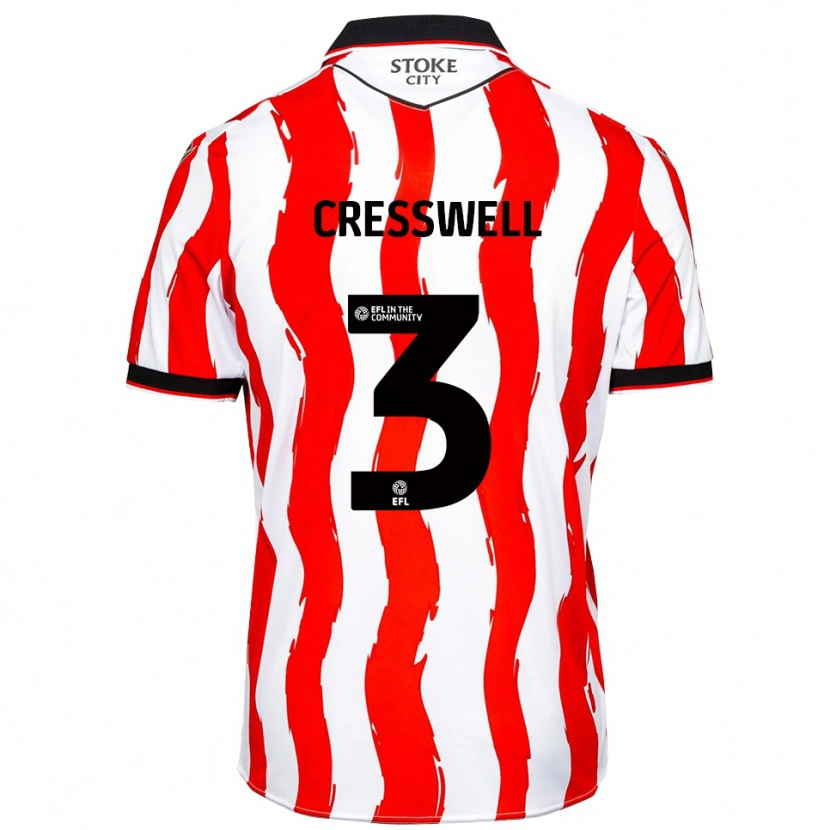 Danxen Mujer Camiseta Aaron Cresswell #3 Blanco Rojo 1ª Equipación 2025/26 La Camisa