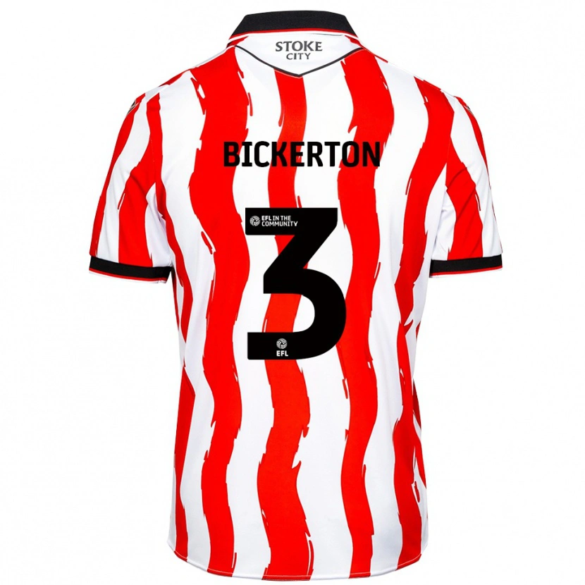 Danxen Mujer Camiseta Josh Bickerton #3 Blanco Rojo 1ª Equipación 2025/26 La Camisa