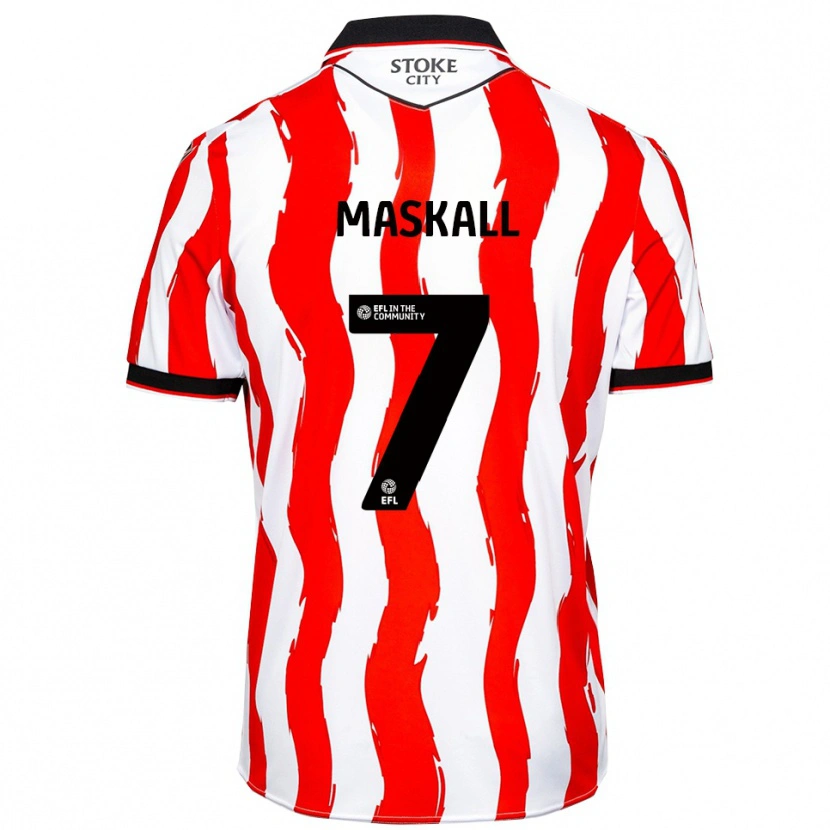 Danxen Mujer Camiseta Josh Maskall #7 Blanco Rojo 1ª Equipación 2025/26 La Camisa
