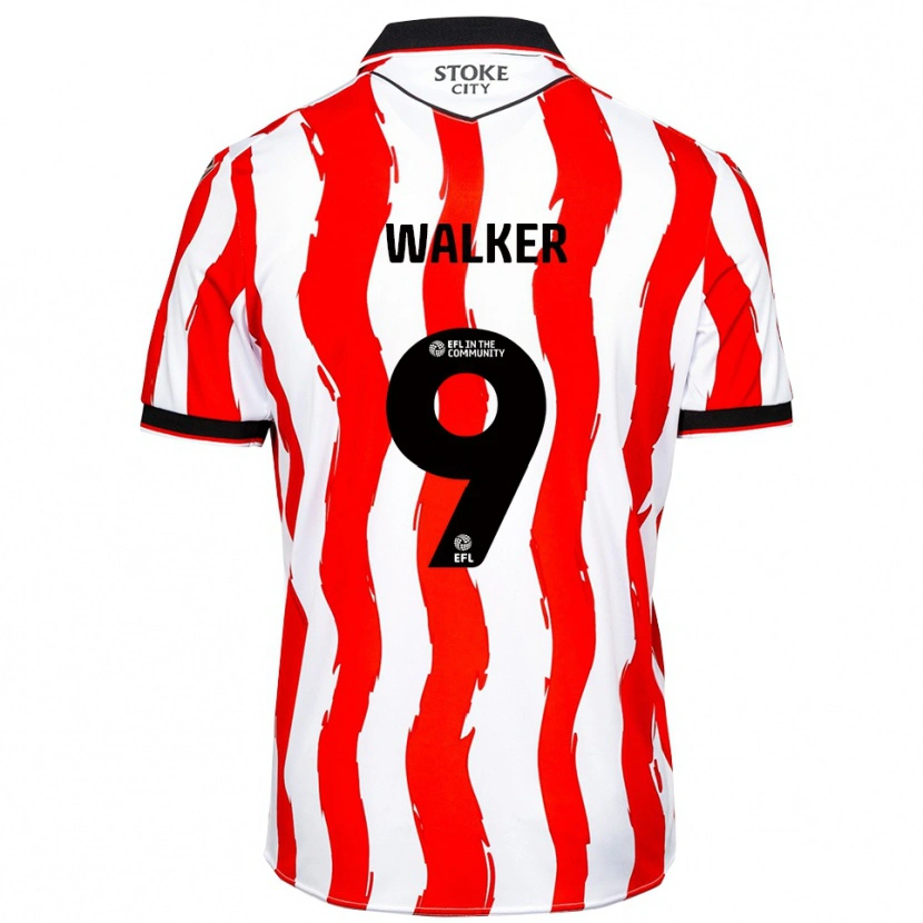 Danxen Mujer Camiseta Adriel Walker #9 Blanco Rojo 1ª Equipación 2025/26 La Camisa