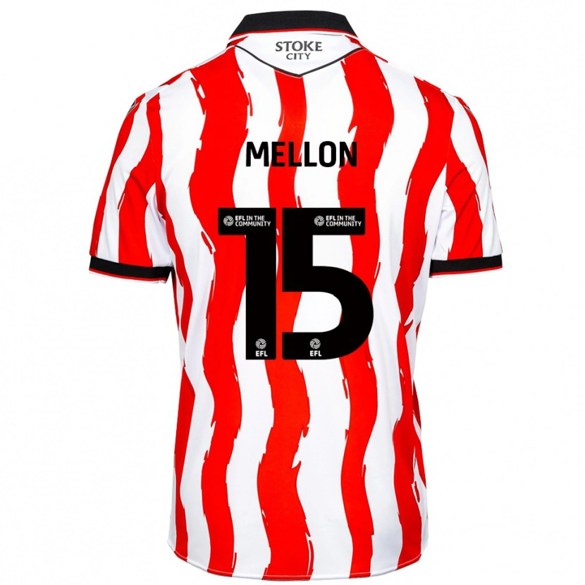 Danxen Mujer Camiseta Luke Mellon #15 Blanco Rojo 1ª Equipación 2025/26 La Camisa