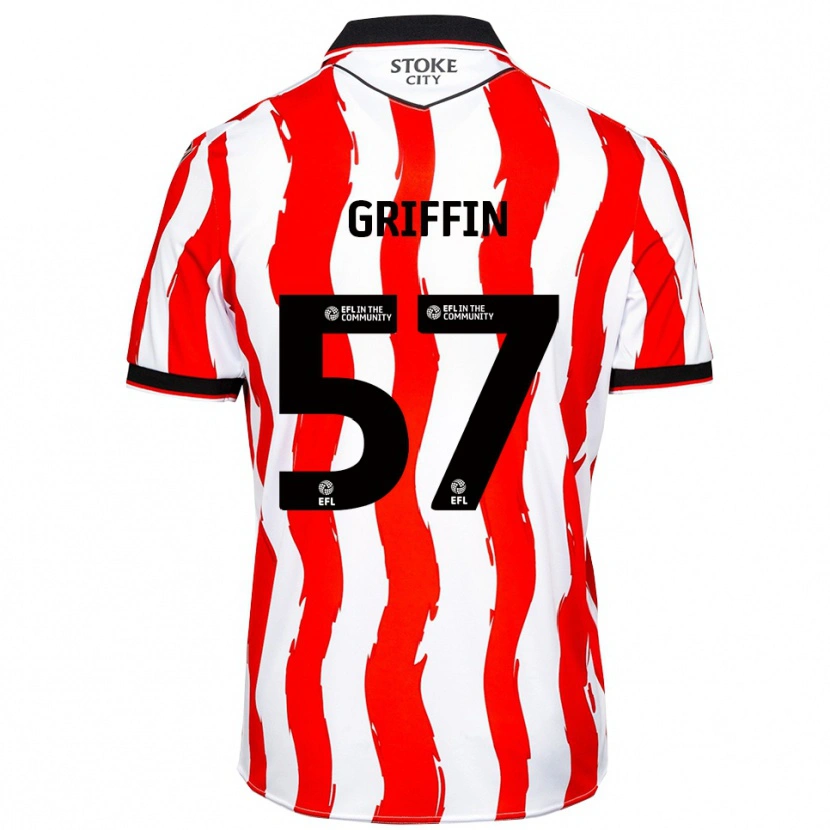 Danxen Mujer Camiseta Jake Griffin #57 Blanco Rojo 1ª Equipación 2025/26 La Camisa