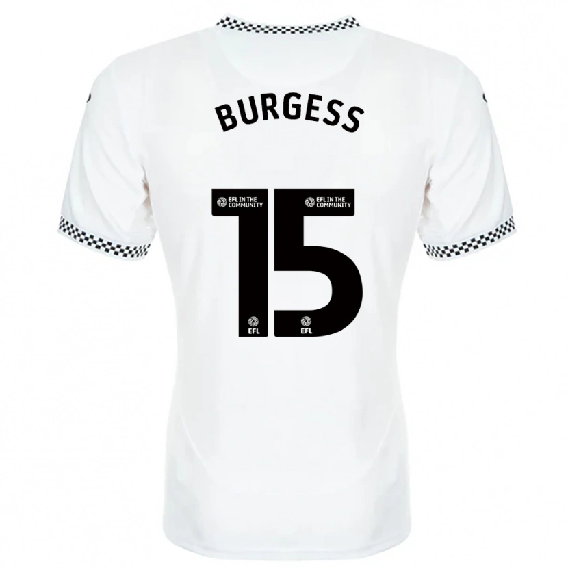 Danxen Mujer Camiseta Cameron Burgess #15 Blanco Naranja 1ª Equipación 2025/26 La Camisa