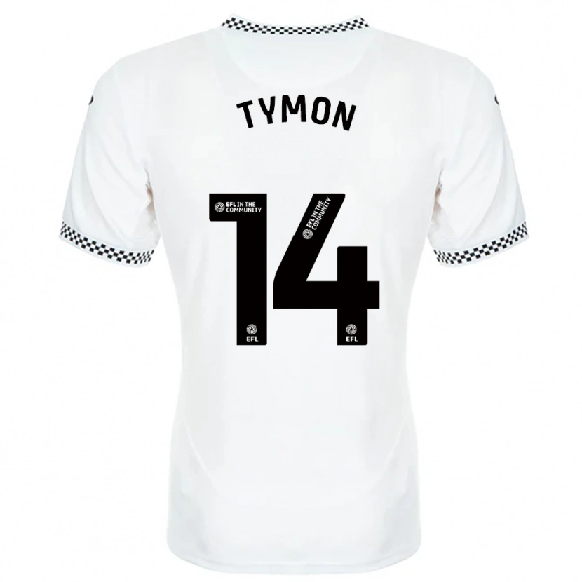 Danxen Mujer Camiseta Josh Tymon #14 Blanco Naranja 1ª Equipación 2025/26 La Camisa