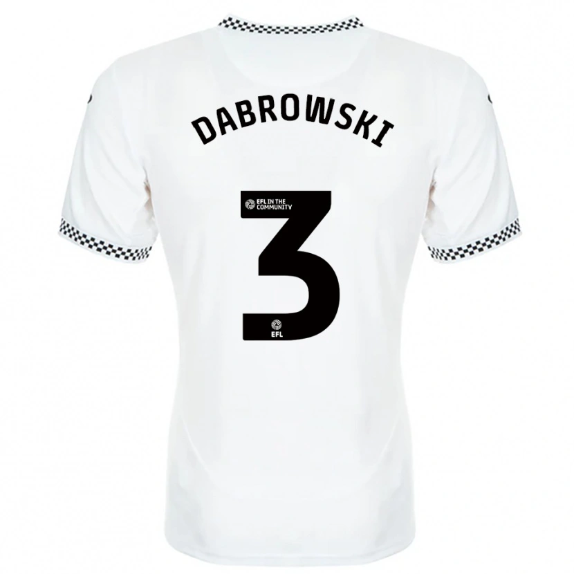Danxen Mujer Camiseta Sebastian Dabrowski #3 Blanco Naranja 1ª Equipación 2025/26 La Camisa