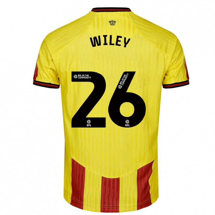 Danxen Mujer Camiseta Caleb Wiley #26 Amarillo Rojo 1ª Equipación 2025/26 La Camisa
