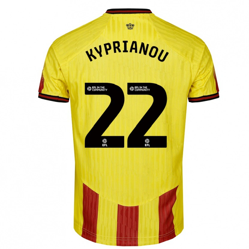 Danxen Mujer Camiseta Hector Kyprianou #22 Amarillo Rojo 1ª Equipación 2025/26 La Camisa