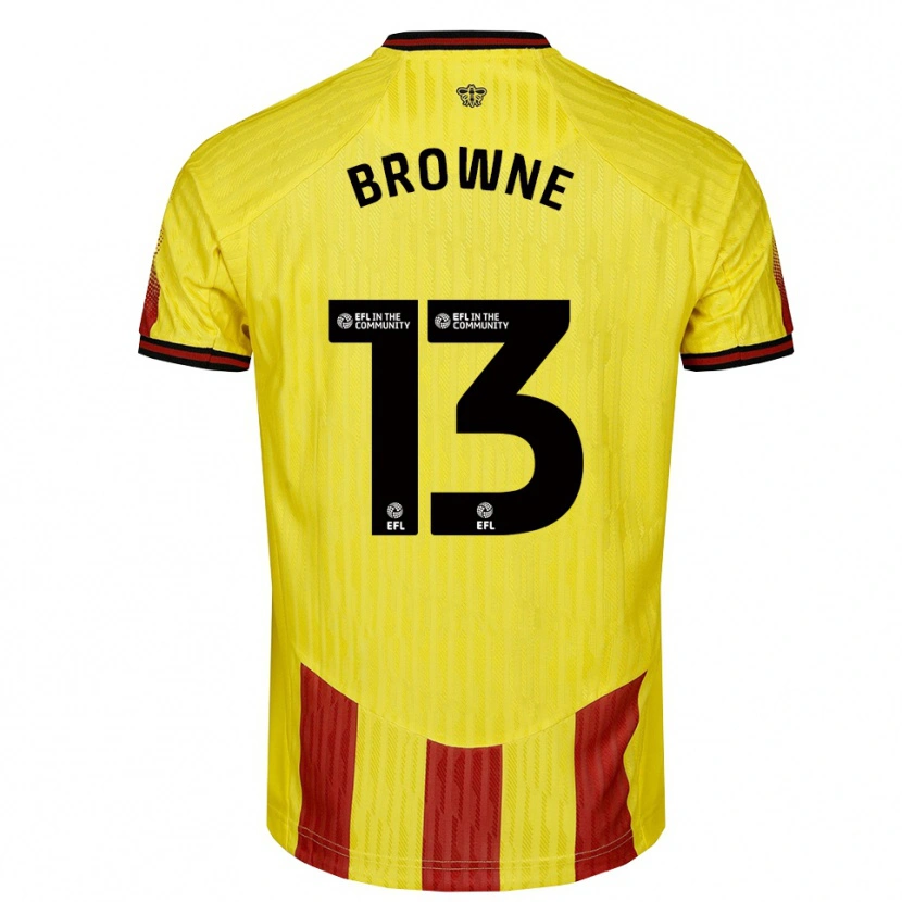 Danxen Mujer Camiseta Roraigh Browne #13 Amarillo Rojo 1ª Equipación 2025/26 La Camisa