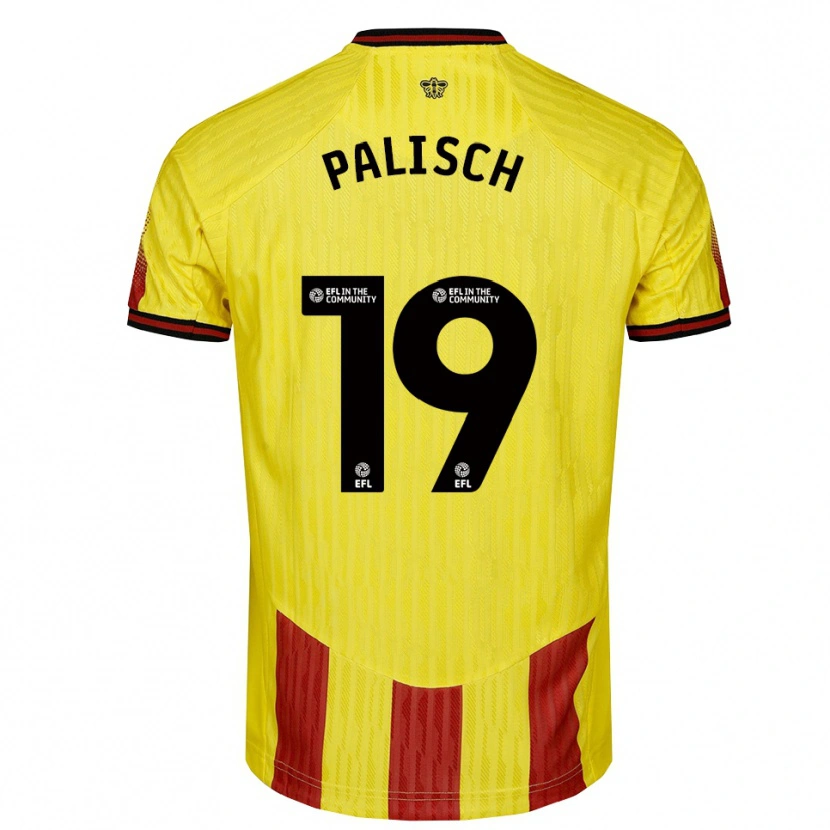 Danxen Mujer Camiseta Alli Palisch #19 Amarillo Rojo 1ª Equipación 2025/26 La Camisa