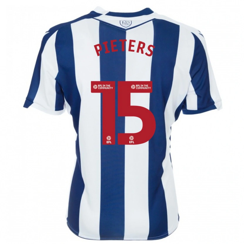 Danxen Mujer Camiseta Erik Pieters #15 Azul Marino Blanco 1ª Equipación 2025/26 La Camisa