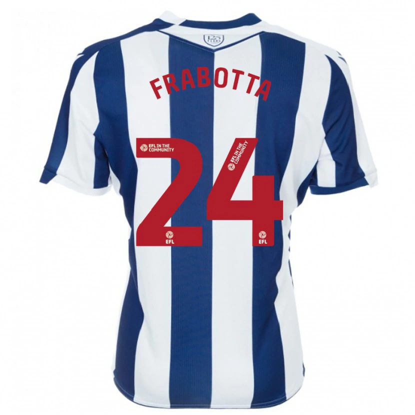Danxen Mujer Camiseta Gianluca Frabotta #24 Azul Marino Blanco 1ª Equipación 2025/26 La Camisa