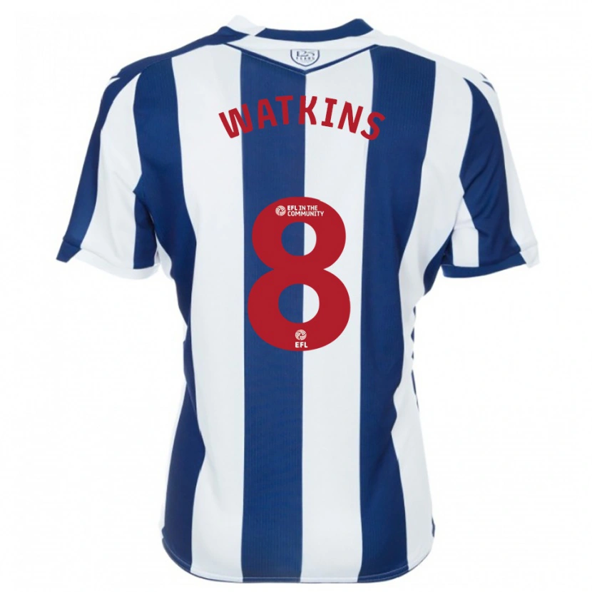 Danxen Mujer Camiseta Seren Watkins #8 Azul Marino Blanco 1ª Equipación 2025/26 La Camisa