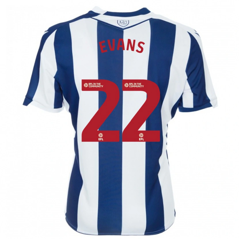 Danxen Mujer Camiseta Kate Evans #22 Azul Marino Blanco 1ª Equipación 2025/26 La Camisa