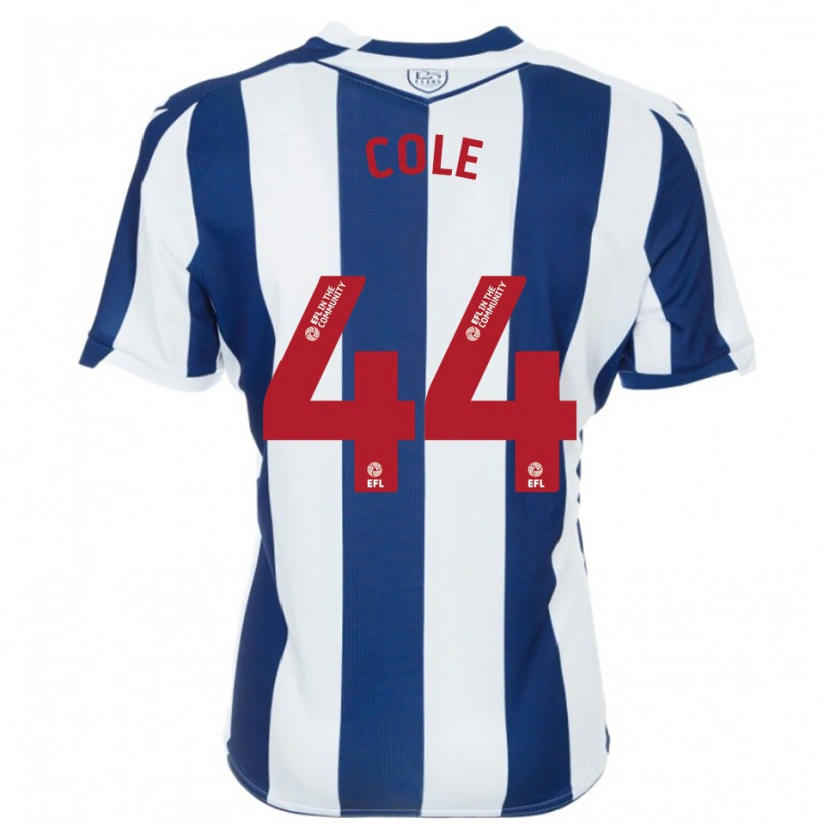 Danxen Mujer Camiseta Devante Cole #44 Azul Marino Blanco 1ª Equipación 2025/26 La Camisa
