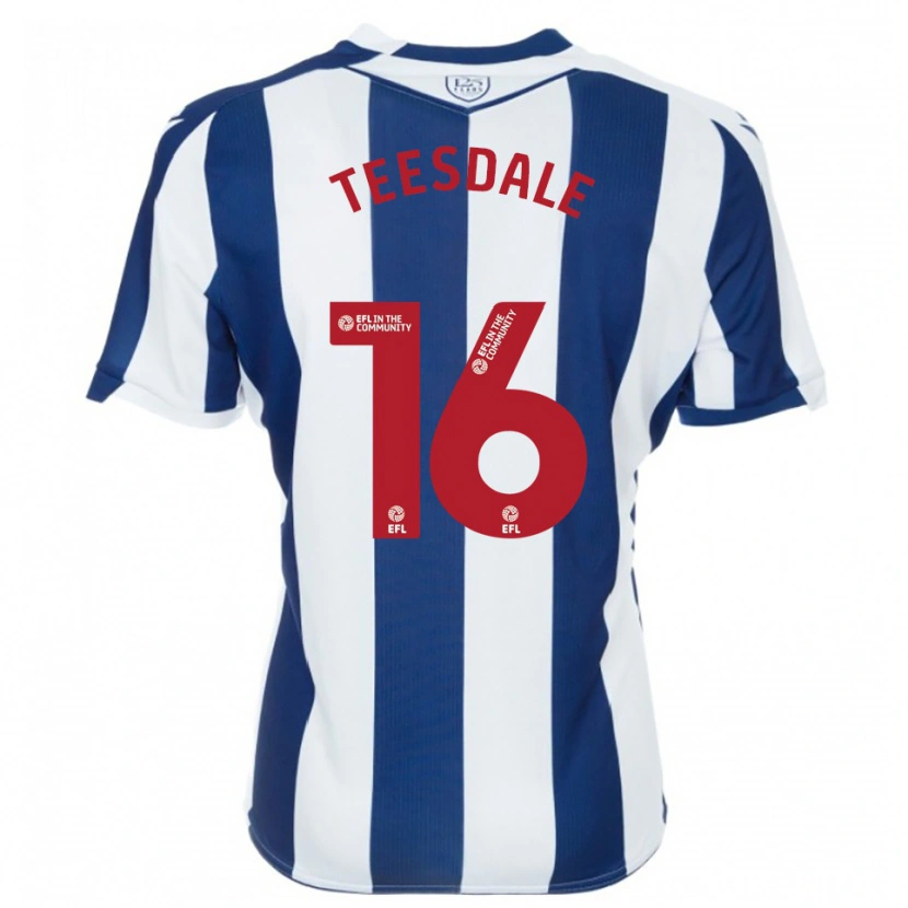 Danxen Mujer Camiseta Finn Teesdale #16 Azul Marino Blanco 1ª Equipación 2025/26 La Camisa