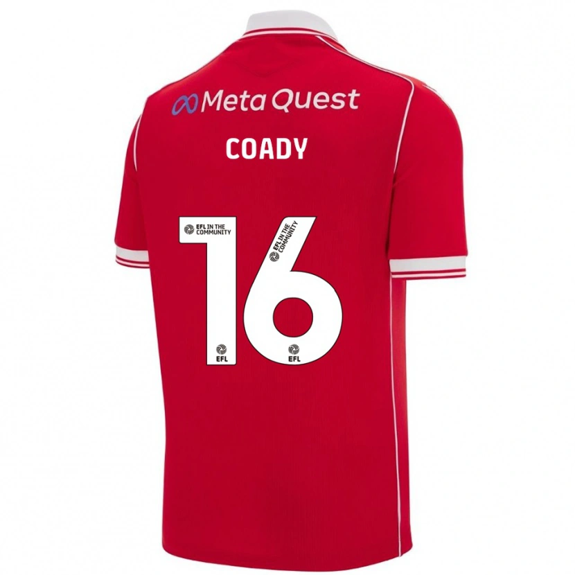Danxen Mujer Camiseta Conor Coady #16 Rojo Blanco 1ª Equipación 2025/26 La Camisa