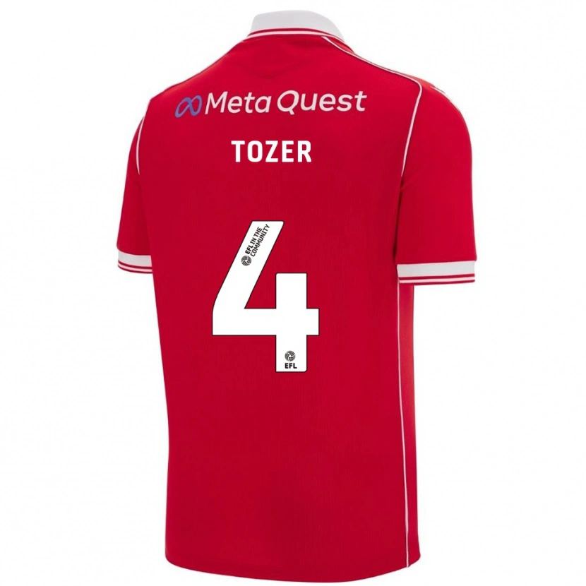 Danxen Mujer Camiseta Ben Tozer #4 Rojo Blanco 1ª Equipación 2025/26 La Camisa
