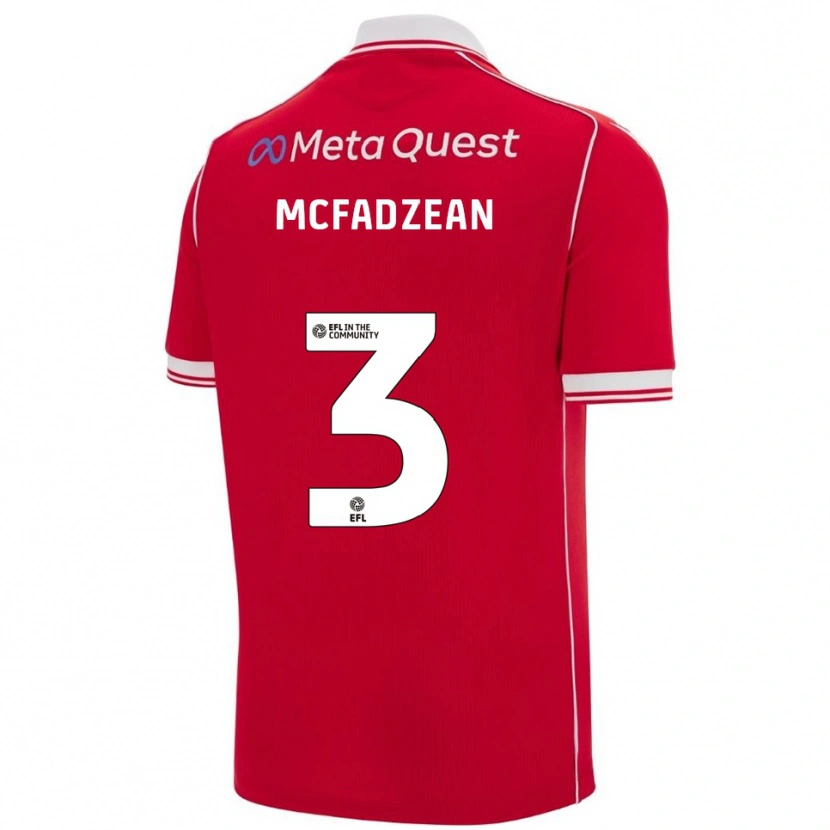 Danxen Mujer Camiseta Callum Mcfadzean #3 Rojo Blanco 1ª Equipación 2025/26 La Camisa