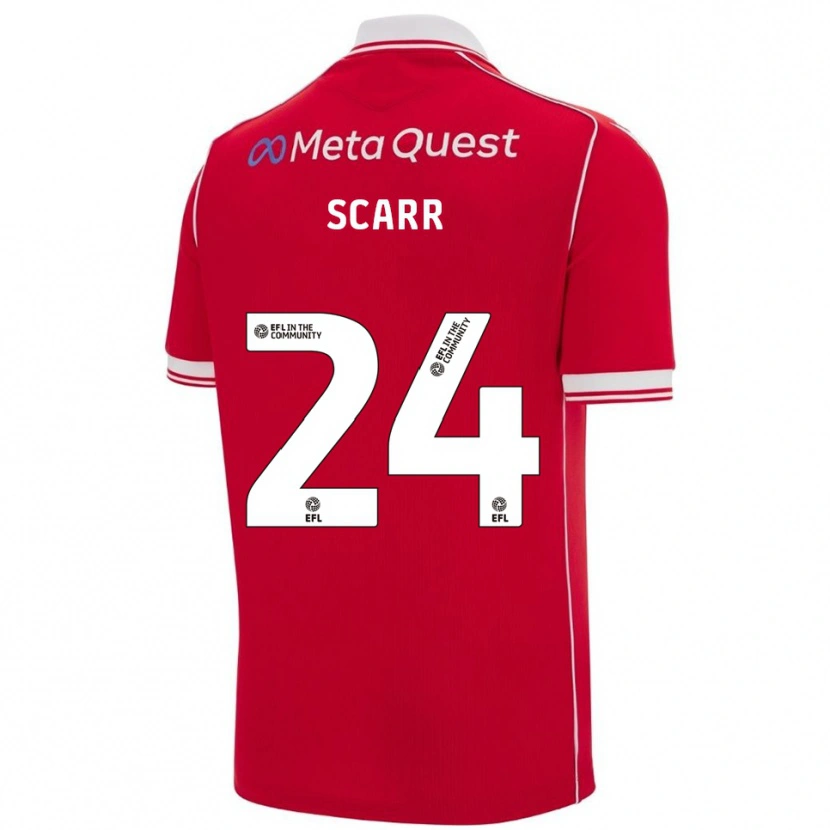 Danxen Mujer Camiseta Dan Scarr #24 Rojo Blanco 1ª Equipación 2025/26 La Camisa