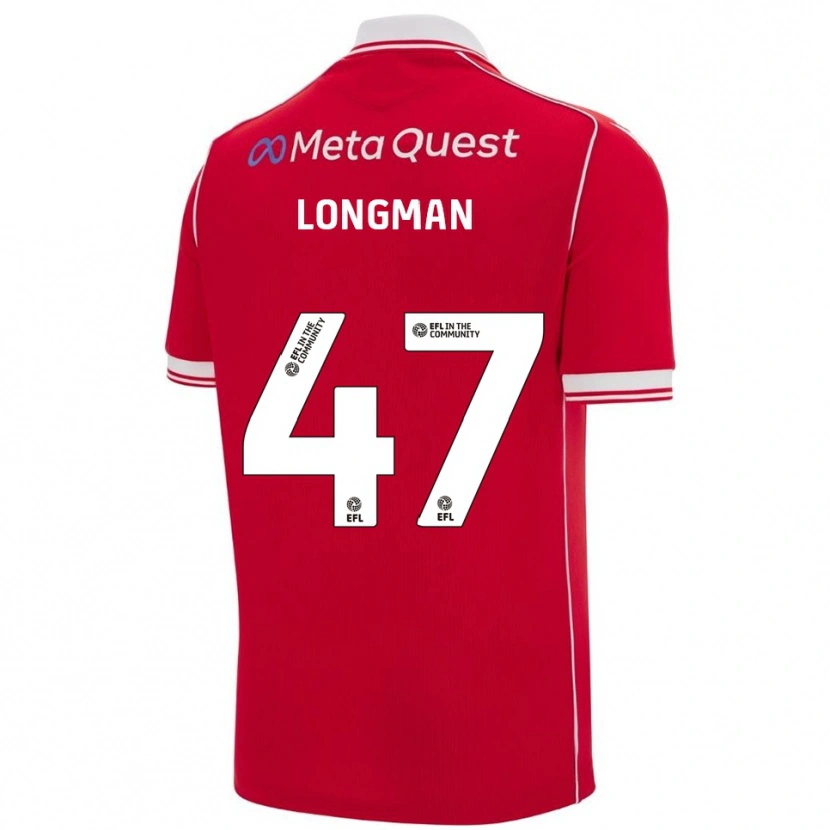 Danxen Mujer Camiseta Ryan Longman #47 Rojo Blanco 1ª Equipación 2025/26 La Camisa