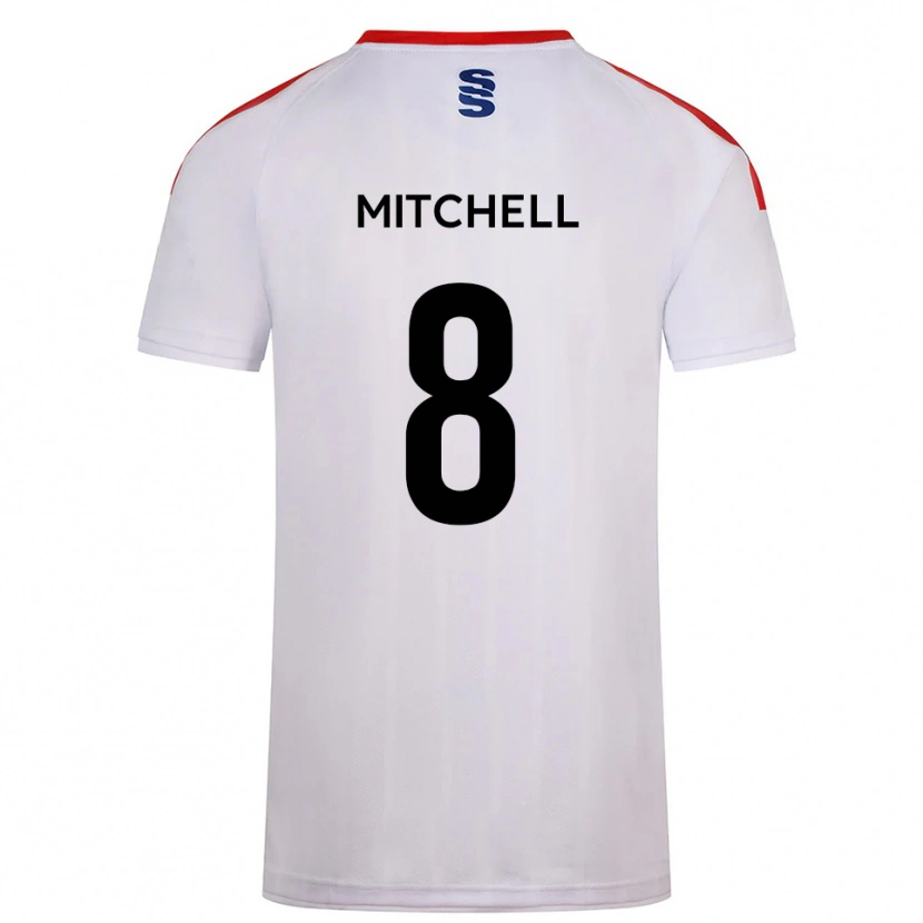 Danxen Mujer Camiseta Ethan Mitchell #8 Blanco Azul Marino 1ª Equipación 2025/26 La Camisa