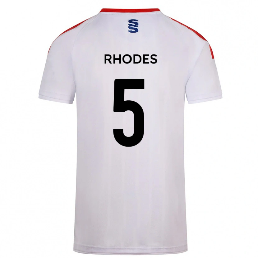 Danxen Mujer Camiseta Alex Rhodes #5 Blanco Azul Marino 1ª Equipación 2025/26 La Camisa