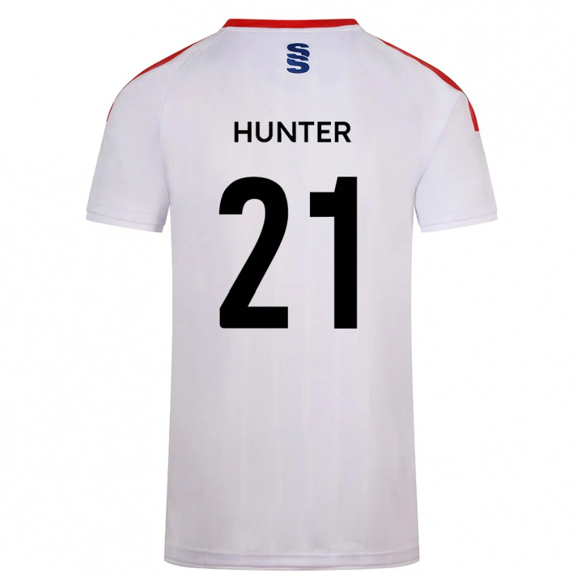 Danxen Mujer Camiseta Megan Hunter #21 Blanco Azul Marino 1ª Equipación 2025/26 La Camisa
