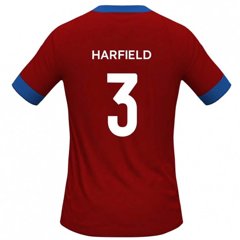 Danxen Mujer Camiseta Ollie Harfield #3 Rojo Azul 1ª Equipación 2025/26 La Camisa