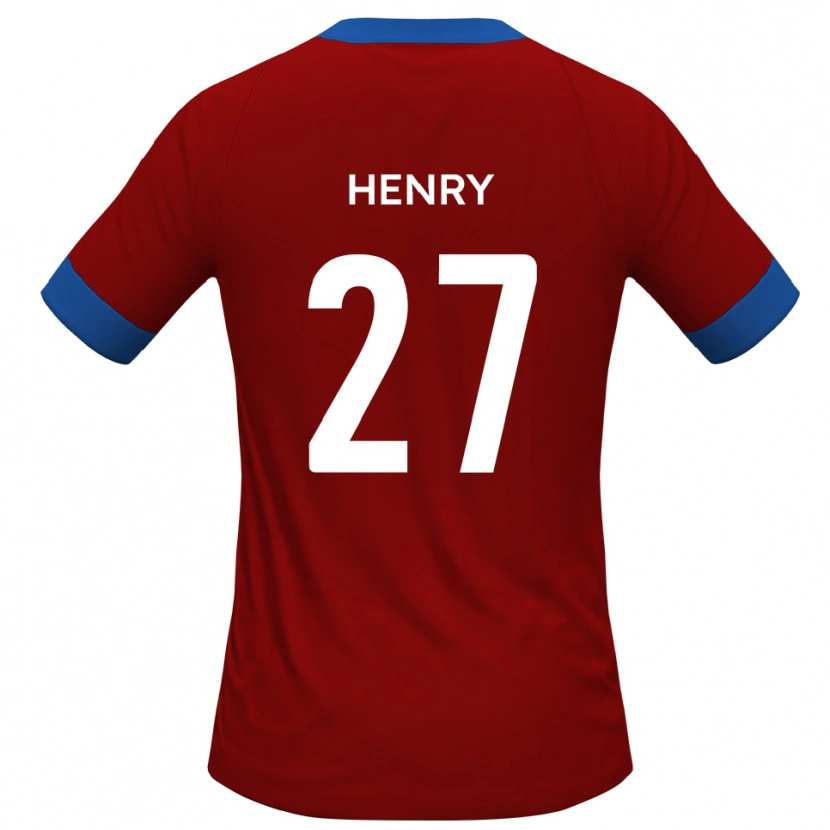 Danxen Mujer Camiseta James Henry #27 Rojo Azul 1ª Equipación 2025/26 La Camisa
