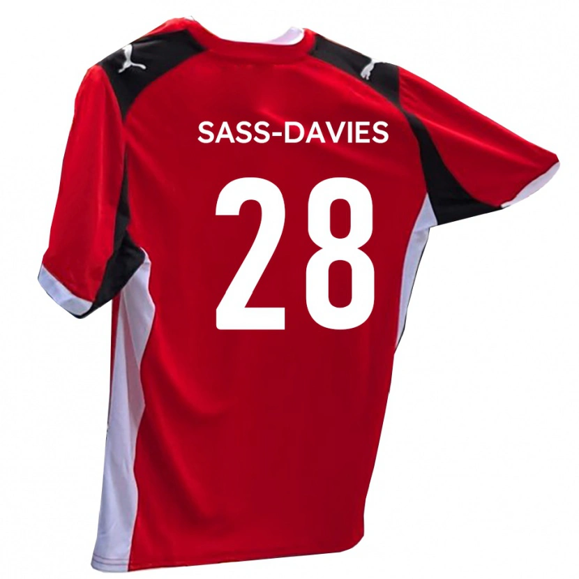 Danxen Mujer Camiseta Billy Sass-Davies #28 Rojo Blanco 1ª Equipación 2025/26 La Camisa