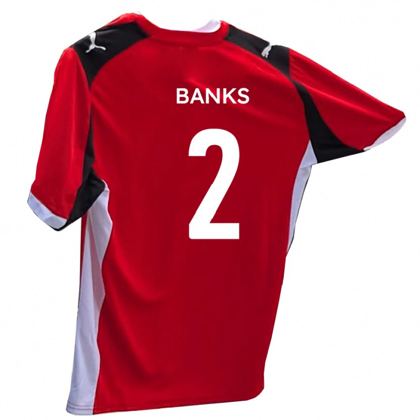 Danxen Mujer Camiseta Lewis Banks #2 Rojo Blanco 1ª Equipación 2025/26 La Camisa