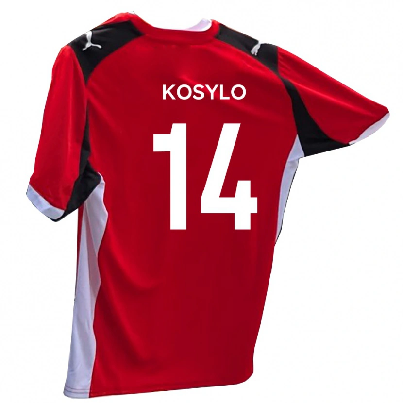 Danxen Mujer Camiseta Matty Kosylo #14 Rojo Blanco 1ª Equipación 2025/26 La Camisa