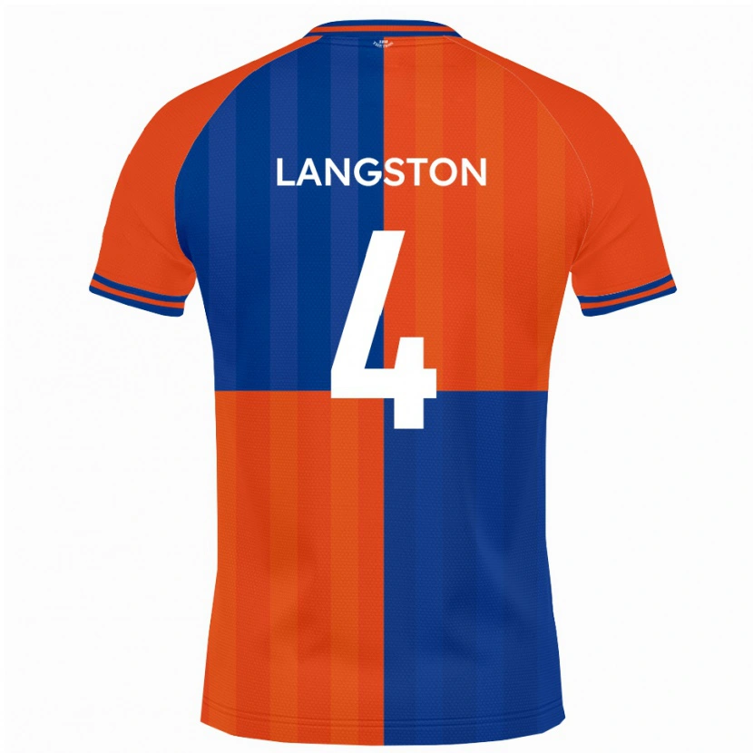 Danxen Mujer Camiseta George Langston #4 Naranja Azul Real 1ª Equipación 2025/26 La Camisa