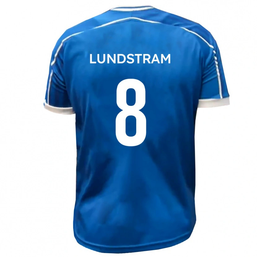 Danxen Mujer Camiseta Josh Lundstram #8 Azul Blanco 1ª Equipación 2025/26 La Camisa