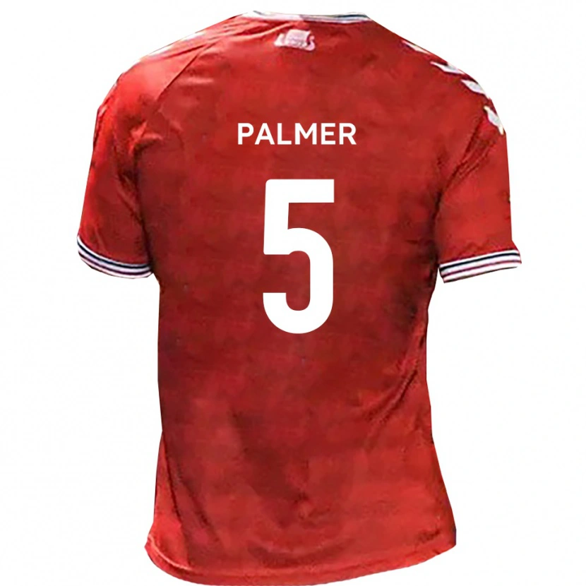 Danxen Mujer Camiseta Ashley Palmer #5 Rojo Blanco 1ª Equipación 2025/26 La Camisa