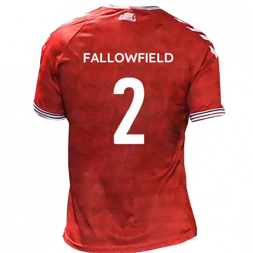 Danxen Mujer Camiseta Ryan Fallowfield #2 Rojo Blanco 1ª Equipación 2025/26 La Camisa