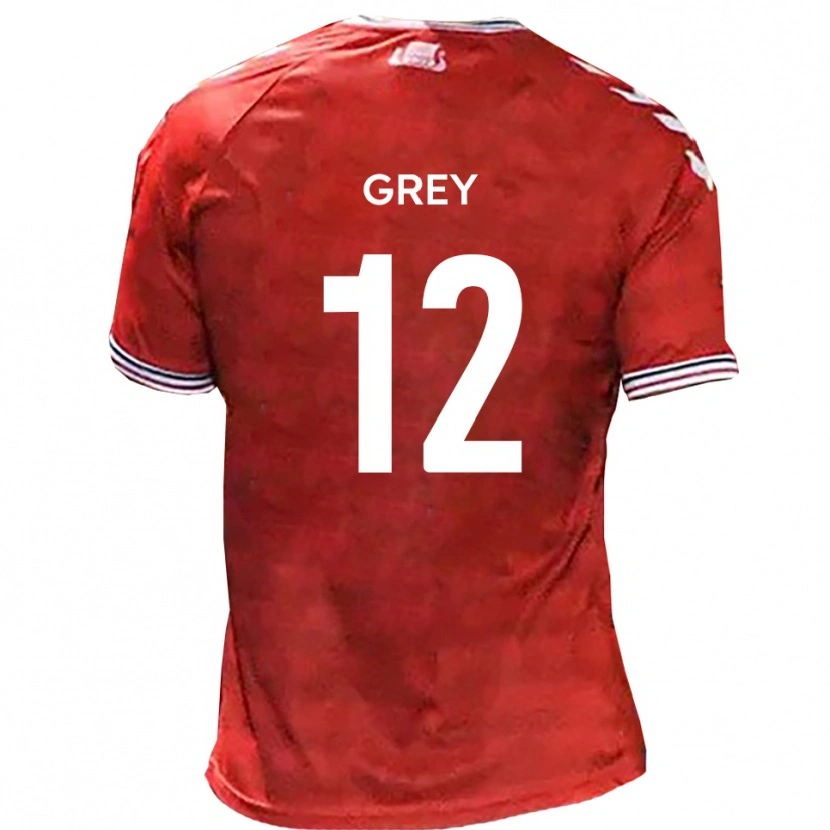 Danxen Mujer Camiseta Joe Grey #12 Rojo Blanco 1ª Equipación 2025/26 La Camisa
