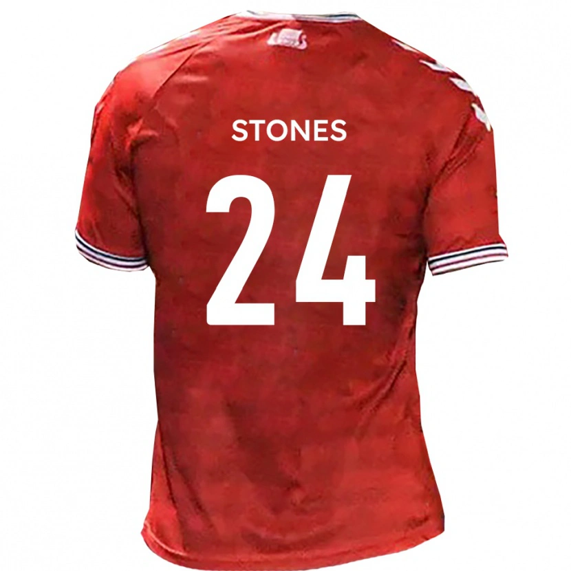 Danxen Mujer Camiseta Josh Stones #24 Rojo Blanco 1ª Equipación 2025/26 La Camisa