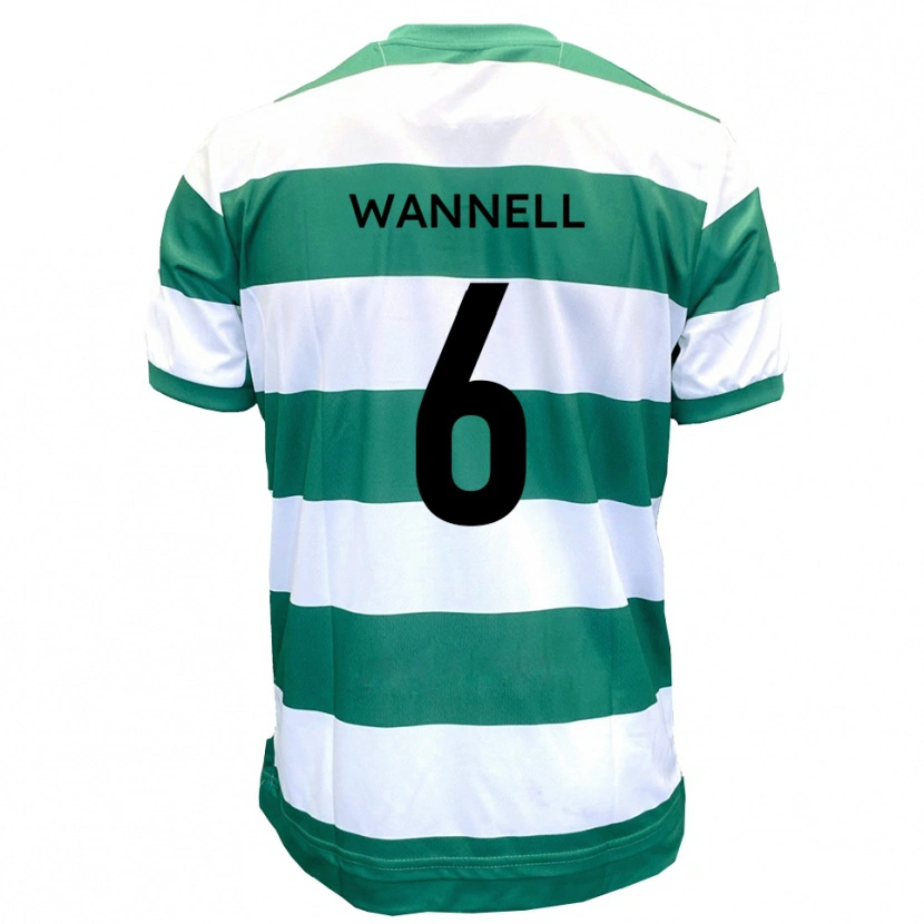 Danxen Mujer Camiseta Jake Wannell #6 Verde Blanco 1ª Equipación 2025/26 La Camisa