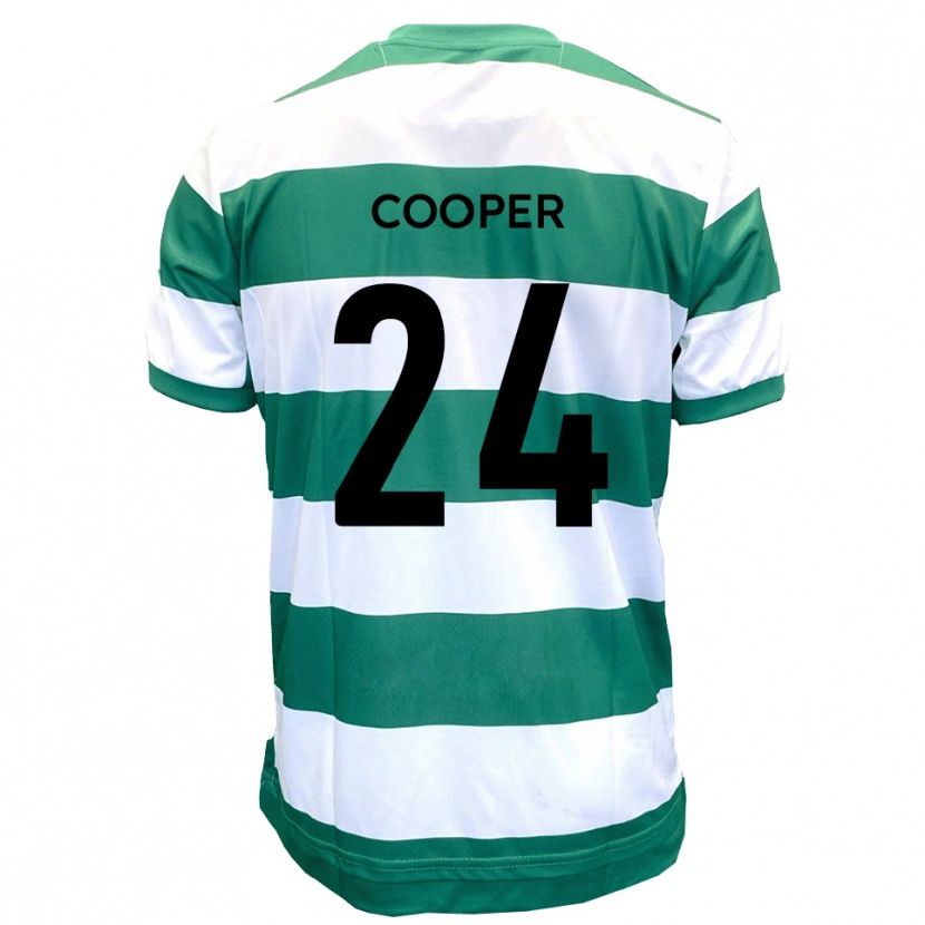 Danxen Mujer Camiseta Charlie Cooper #24 Verde Blanco 1ª Equipación 2025/26 La Camisa